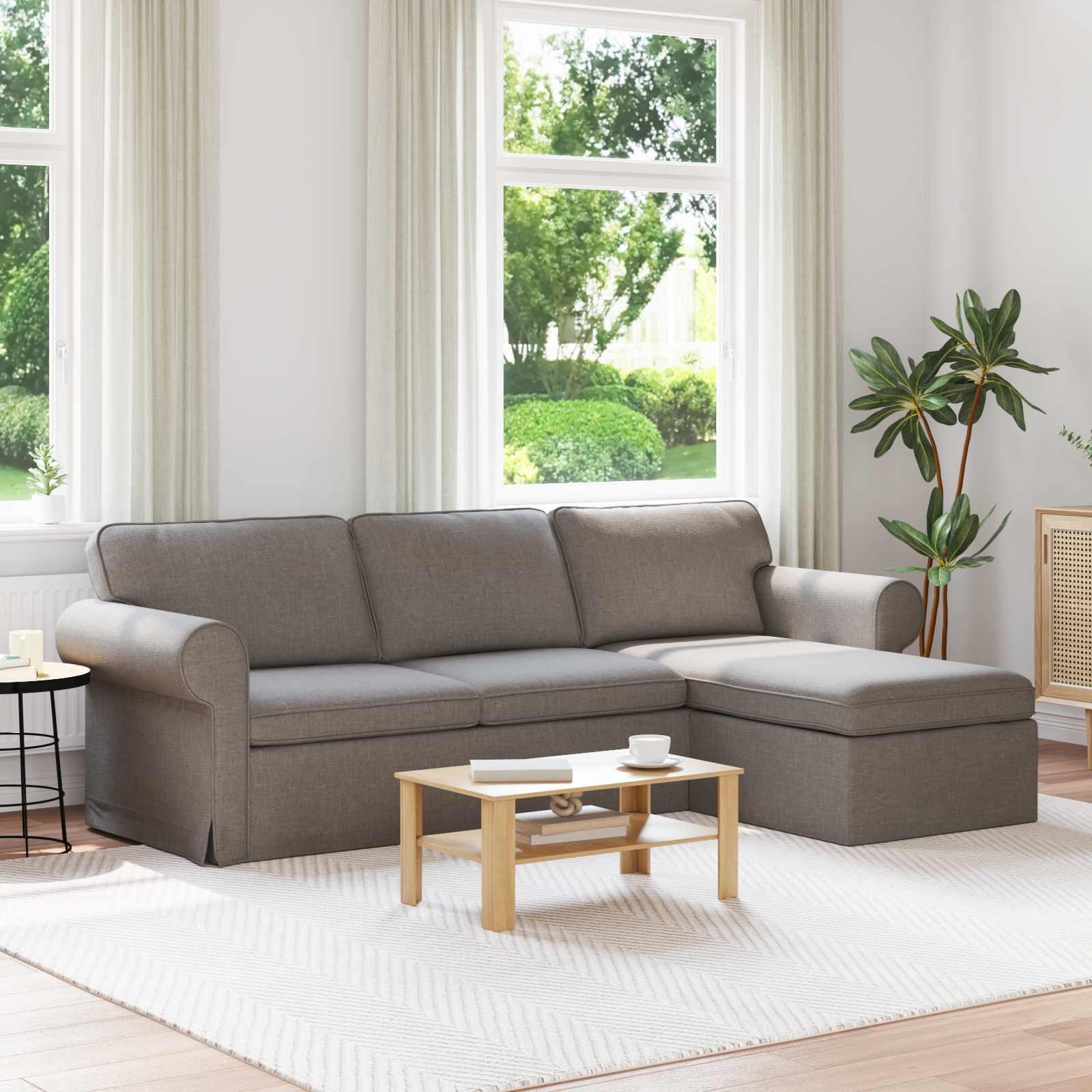 vidaXL Sofa Gråbrun 245 x 138 x 80 cm Stof