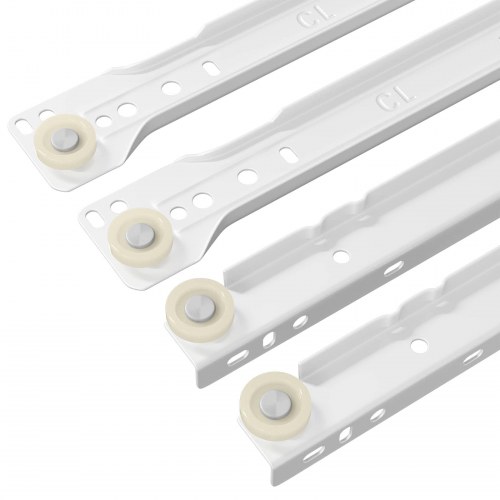 Skuffeskinne 2 stk Hvid 400 mm Stål