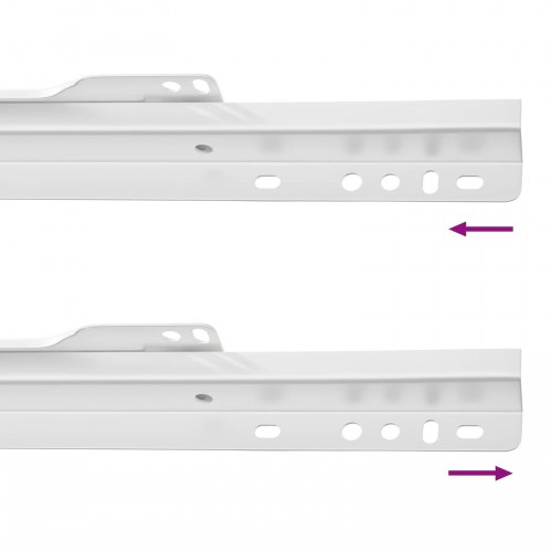 Skuffeskinne 2 stk Hvid 400 mm Stål