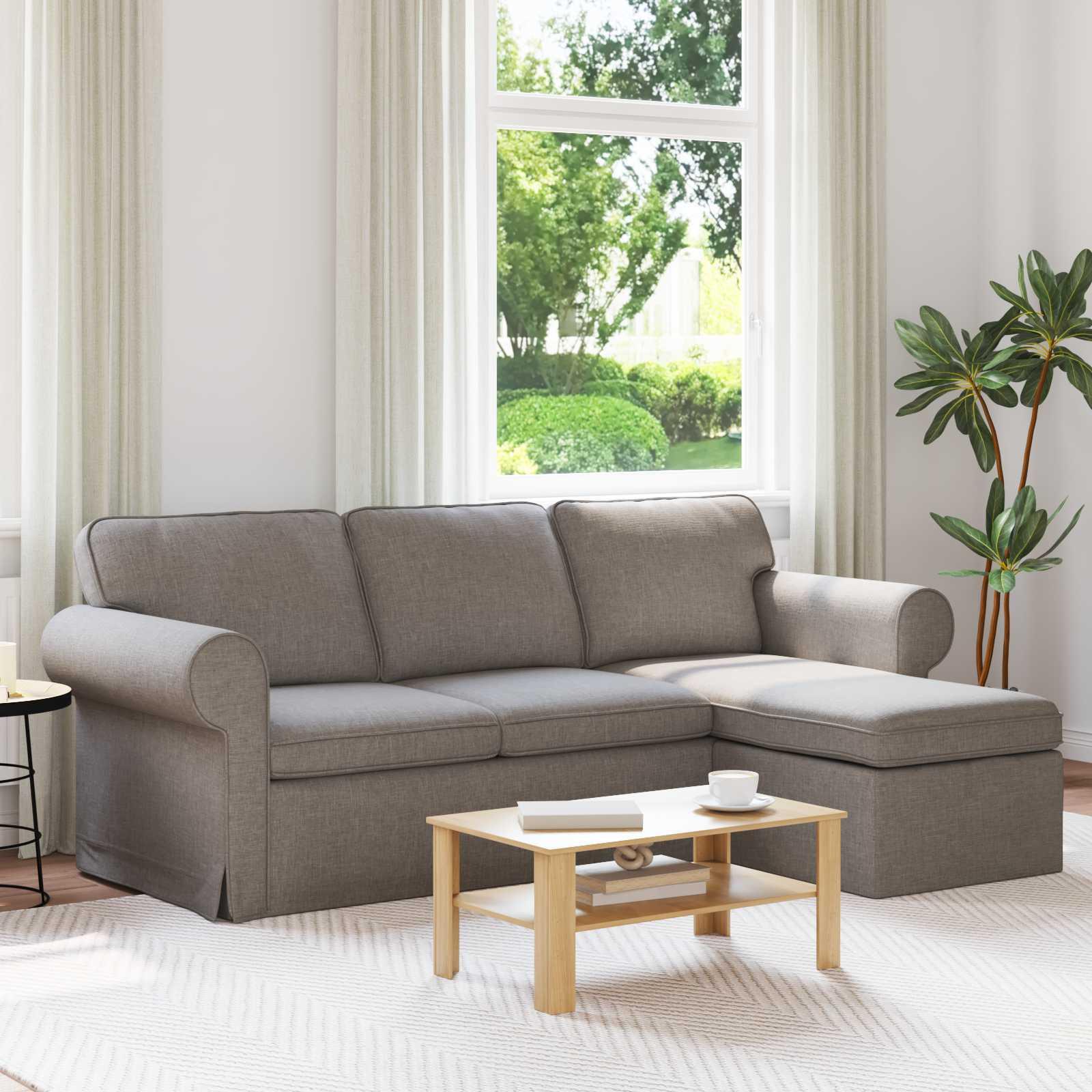vidaXL Sofa Gråbrun 215 x 138 x 80 cm Stof