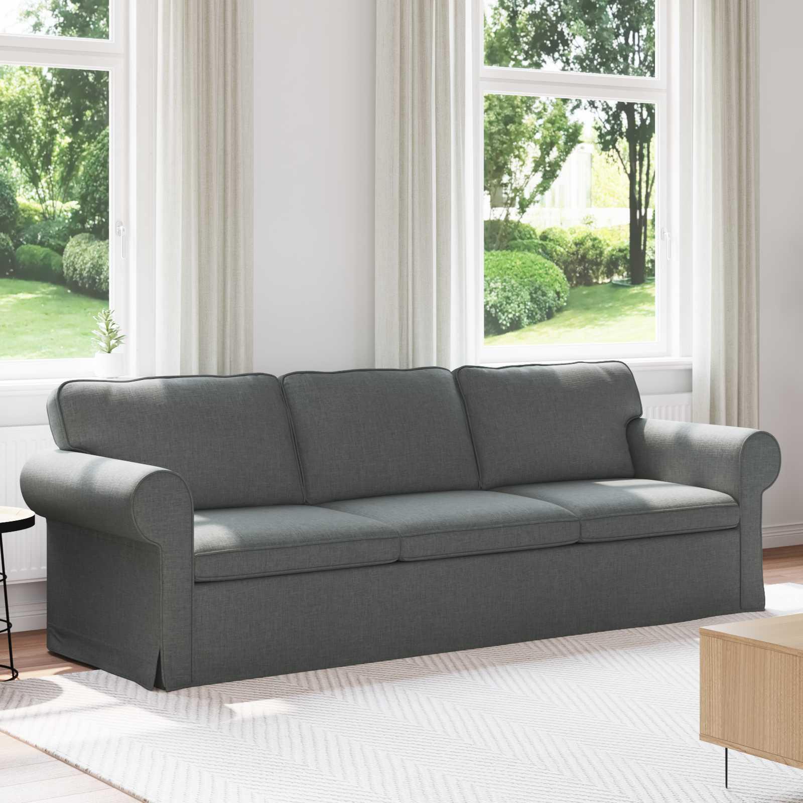 Sofa Mørkegrå 215 x 82 x 80 cm Metal