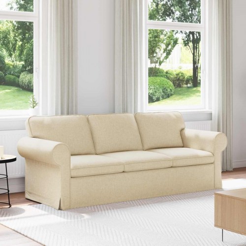 Sofa Creme 215 x 82 x 80 cm Metal