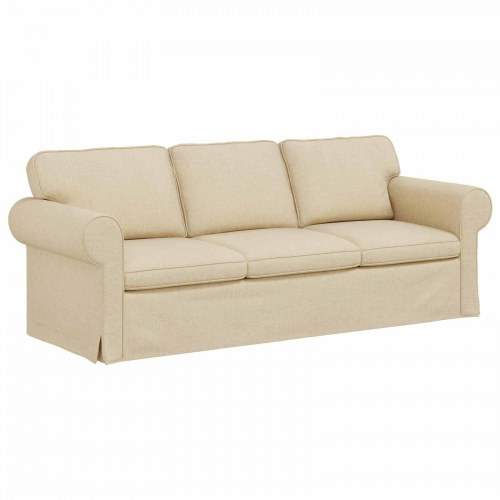 Sofa Creme 215 x 82 x 80 cm Metal