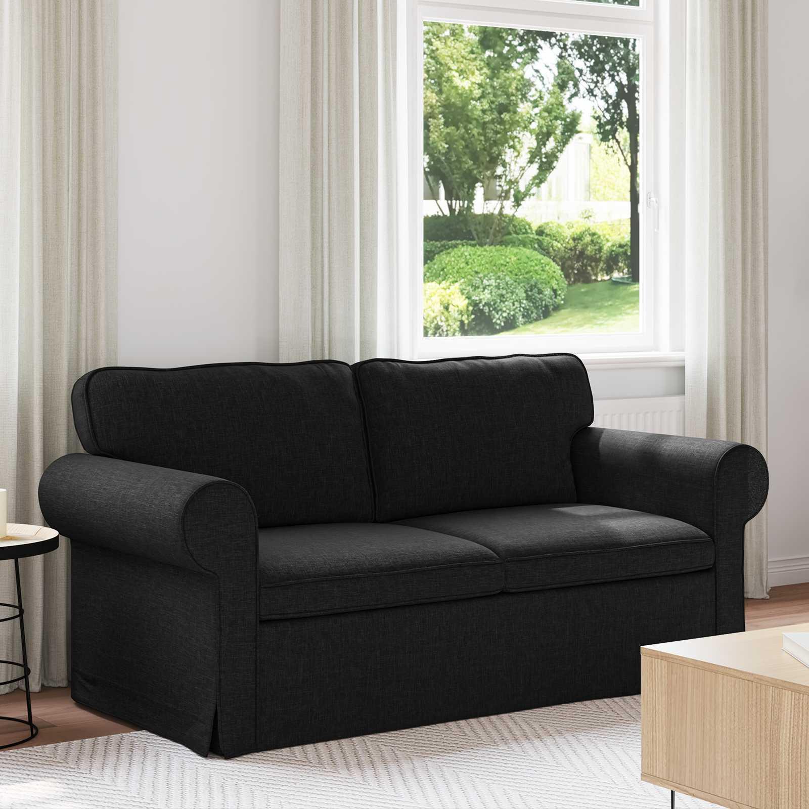 Sofa Sort 215 x 82 x 80 cm Metal