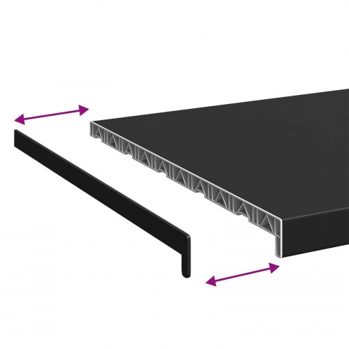 Vindueskarm Sort med træstruktur 100 x 50 x 4,5 cm