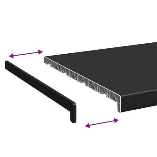 Vindueskarm Sort med træstruktur 80 x 40 x 4,5 cm