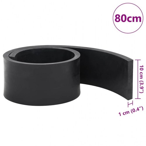 Gummikant til sneplov 80 x 10 x 1 cm - sort
