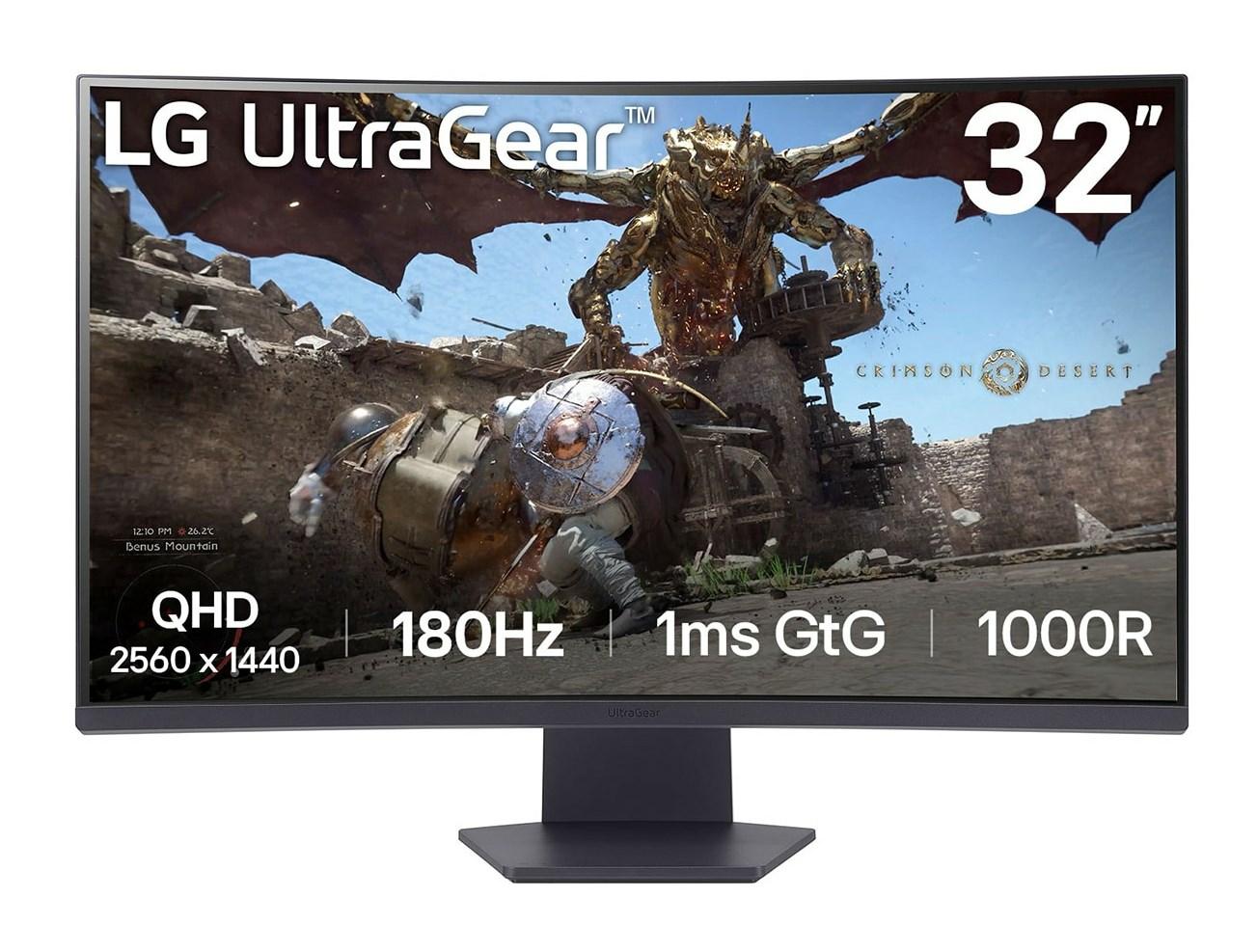 LG UltraGear 32GS60QC-B 32" buet QHD gaming-skærm - 180 Hz, 1 ms, VA billede