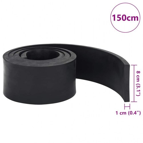 Gummikant til sneplov 150 x 8 x 1 cm - sort