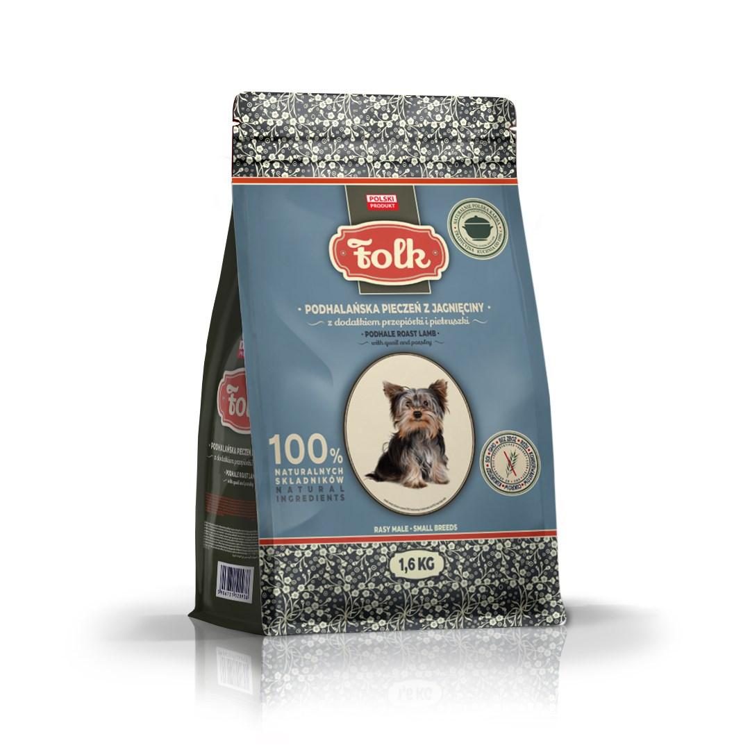 Folk Small Breeds – Podhale-lammesteg med vagtel og persille, tørfoder til hund – 1,6 kg