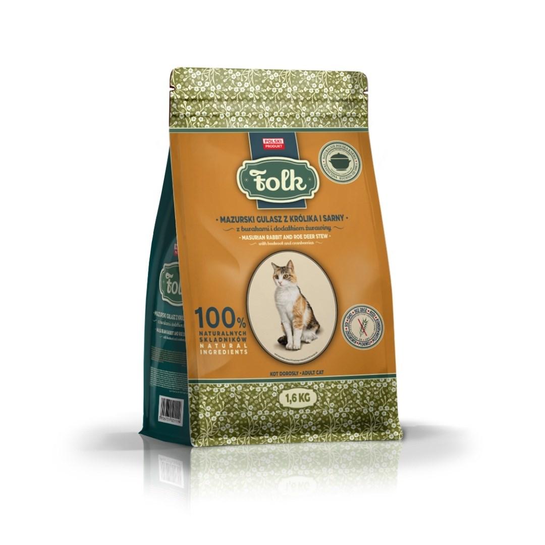 Folk tørfoder til kat – Masurisk gryderet med kanin og rådyr, rødbeder og tranebær – 1,6 kg