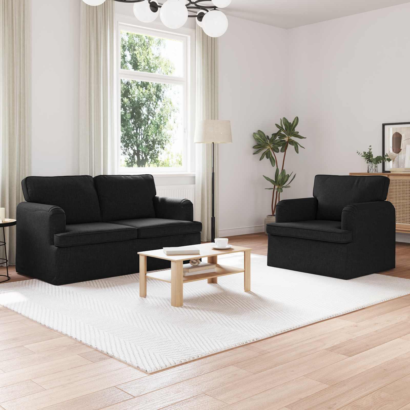Sofa 120cm 2 stk Sort Metal