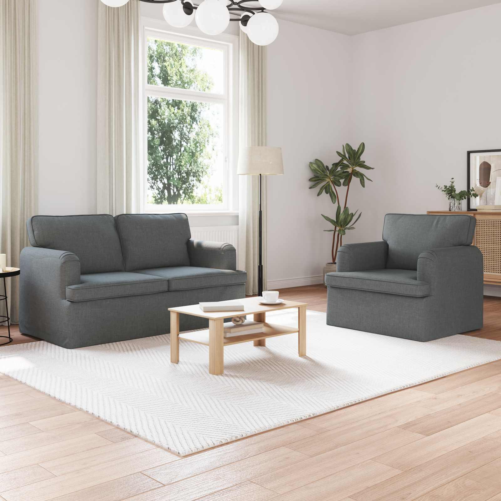Sofa 120cm 2 stk Mørkegrå Metal