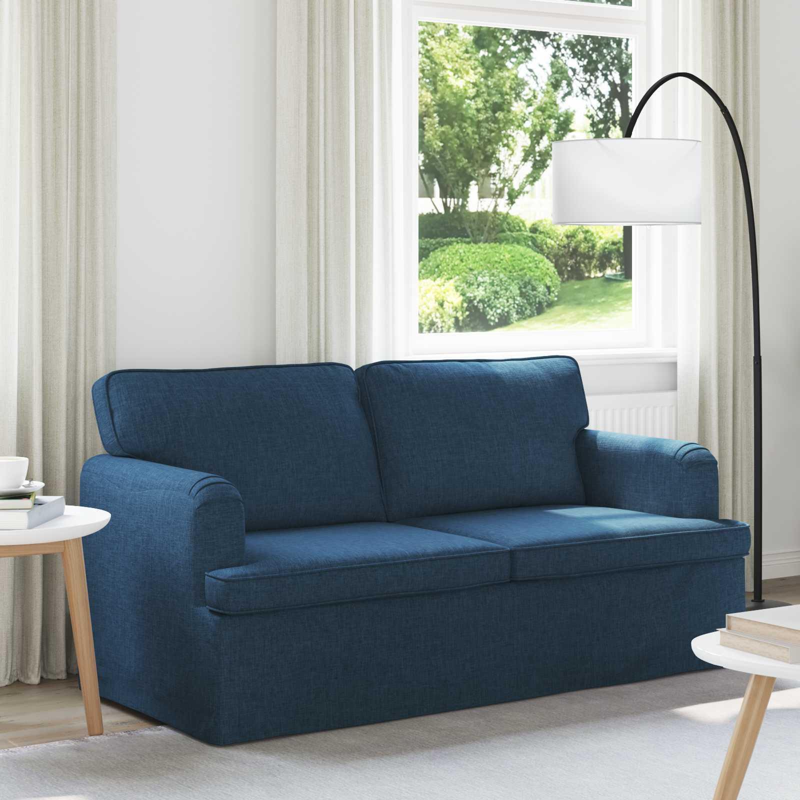 Sofa 140cm Blå Metal