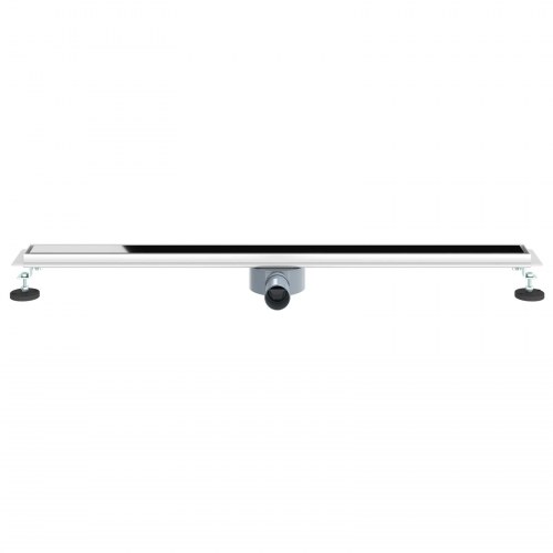 Bruseafløb Glasdæksel med 360° Siphon Sort 100 cm