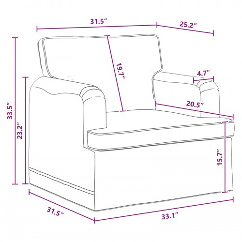 Sofa 60cm Mørkegrå Metal