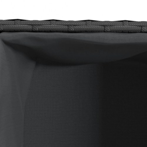 Plantekasse med hjul og 2 krukker 72x30x32 cm polyrattan sort