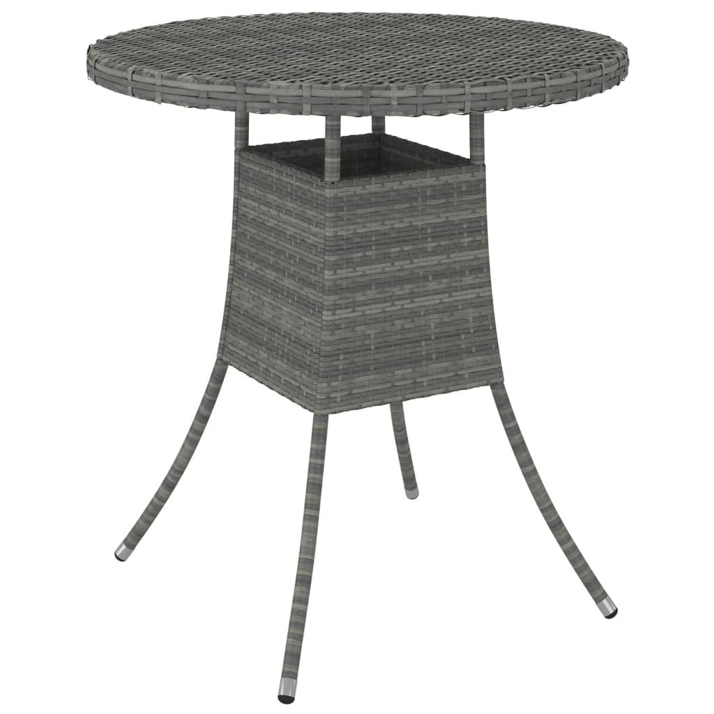 Havebord 70x70x73 cm polyrattan grå