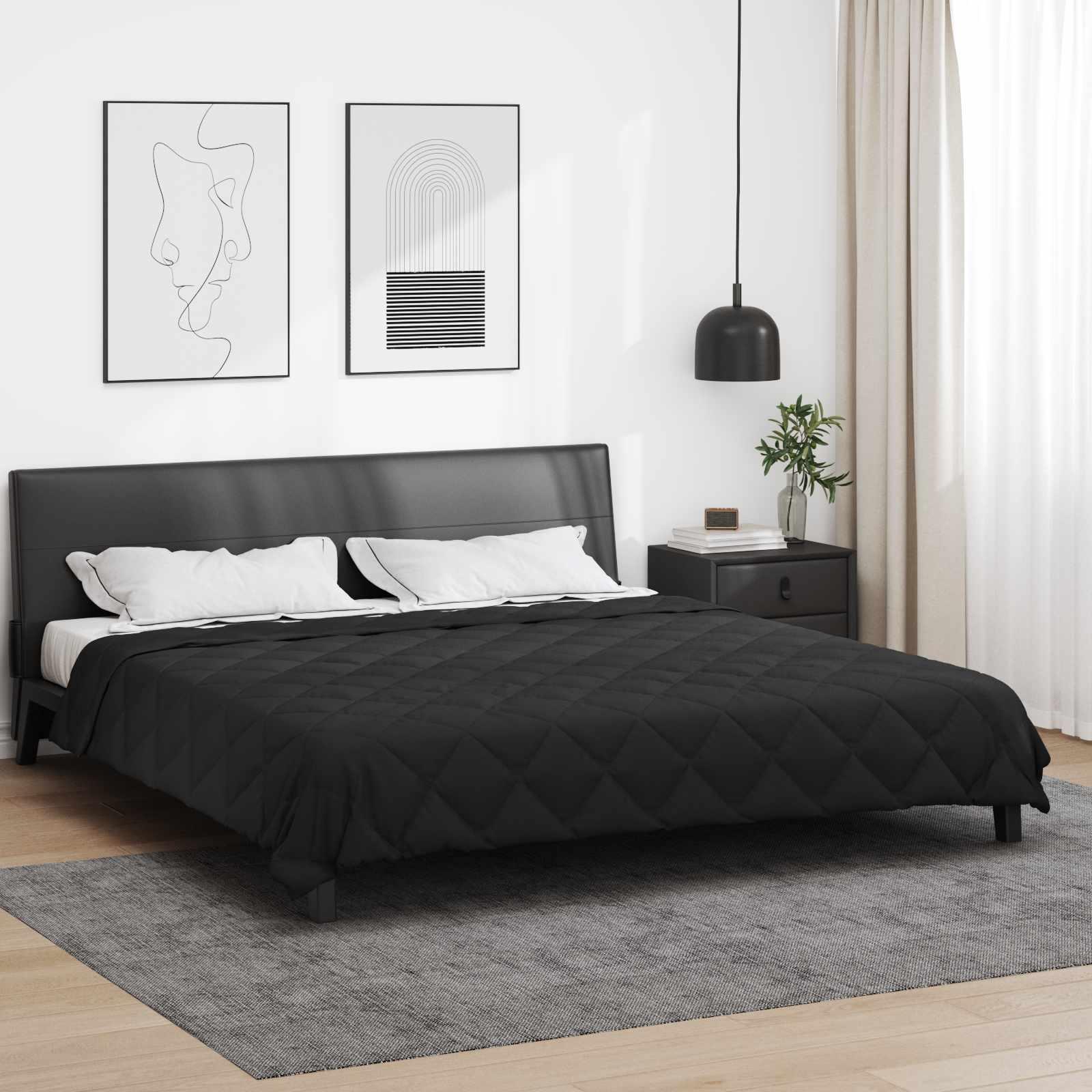 Sommer dyne Sort 240 x 200 cm Mikrofiber