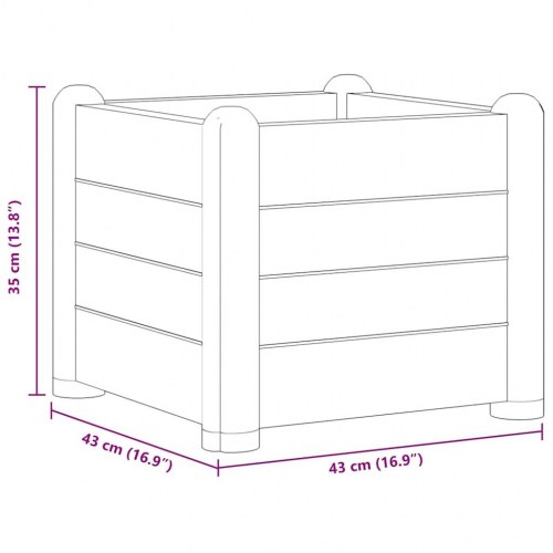 Højbed/plantekasse 43×43×35 cm - PP, grå, 30 l