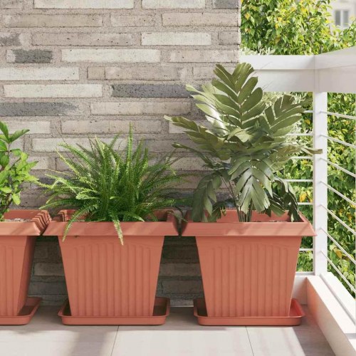 Firkantet Blomsterkrukke 24 stk Mursten Rød 43 x 43 x 33.5 cm