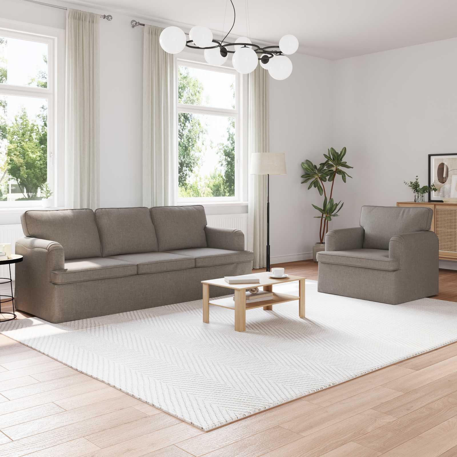 Sofa 180cm 2 stk Gråbrun Metal