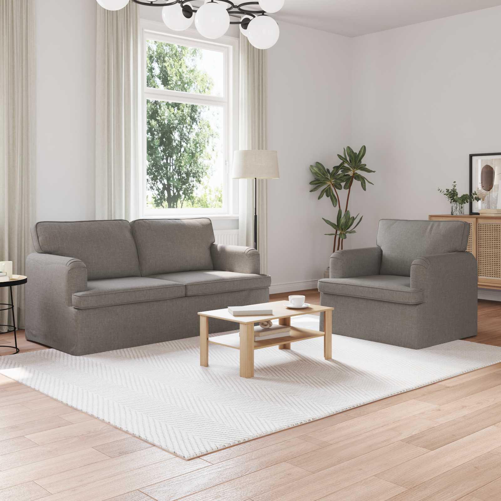 Sofa 140cm 2 stk Gråbrun Metal
