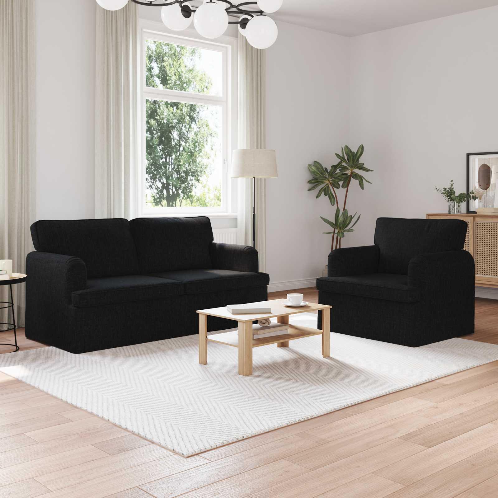 Sofa 140cm 2 stk Sort Metal