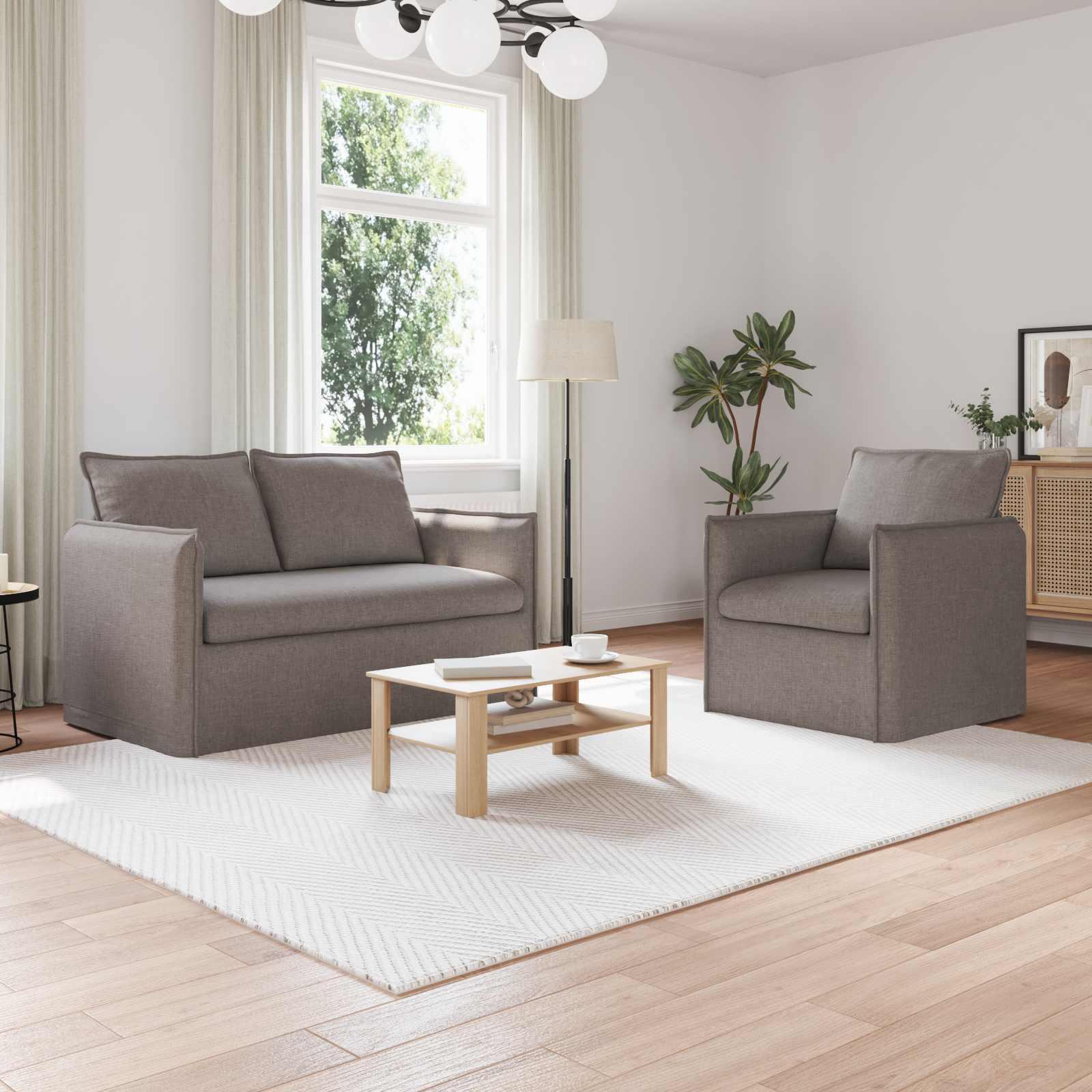 Sofa 120cm 2 stk Gråbrun Metal