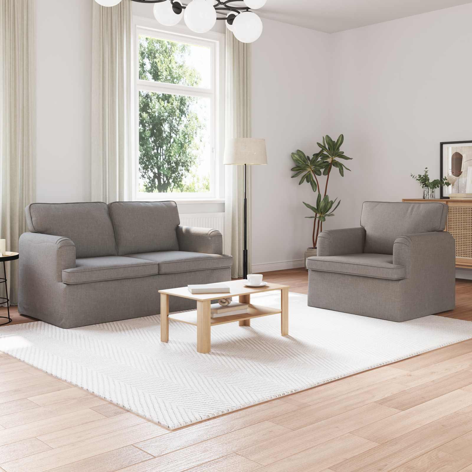 Sofa 120cm 2 stk Gråbrun Metal
