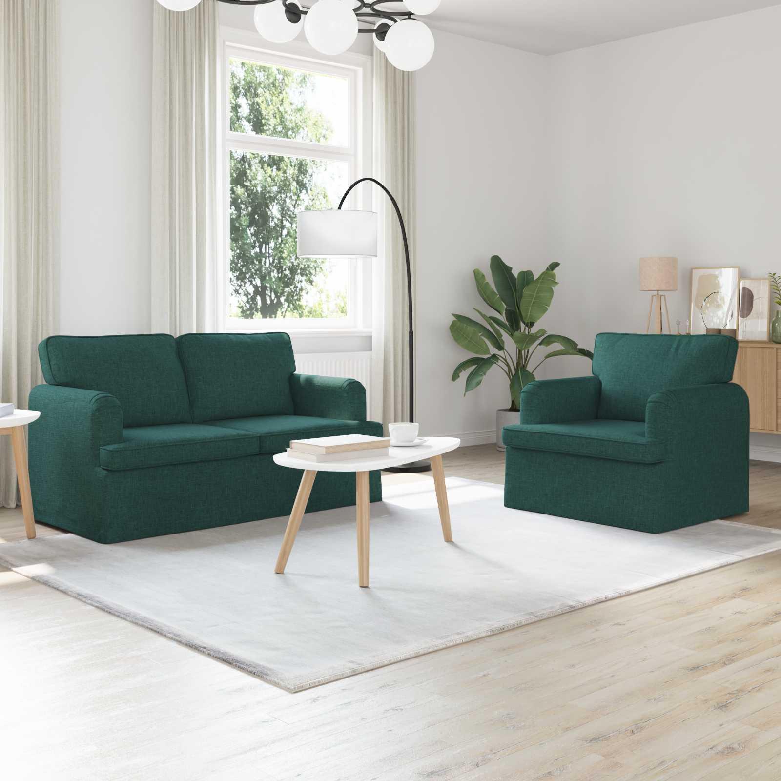 Sofa 120cm 2 stk Mørkegrøn Metal
