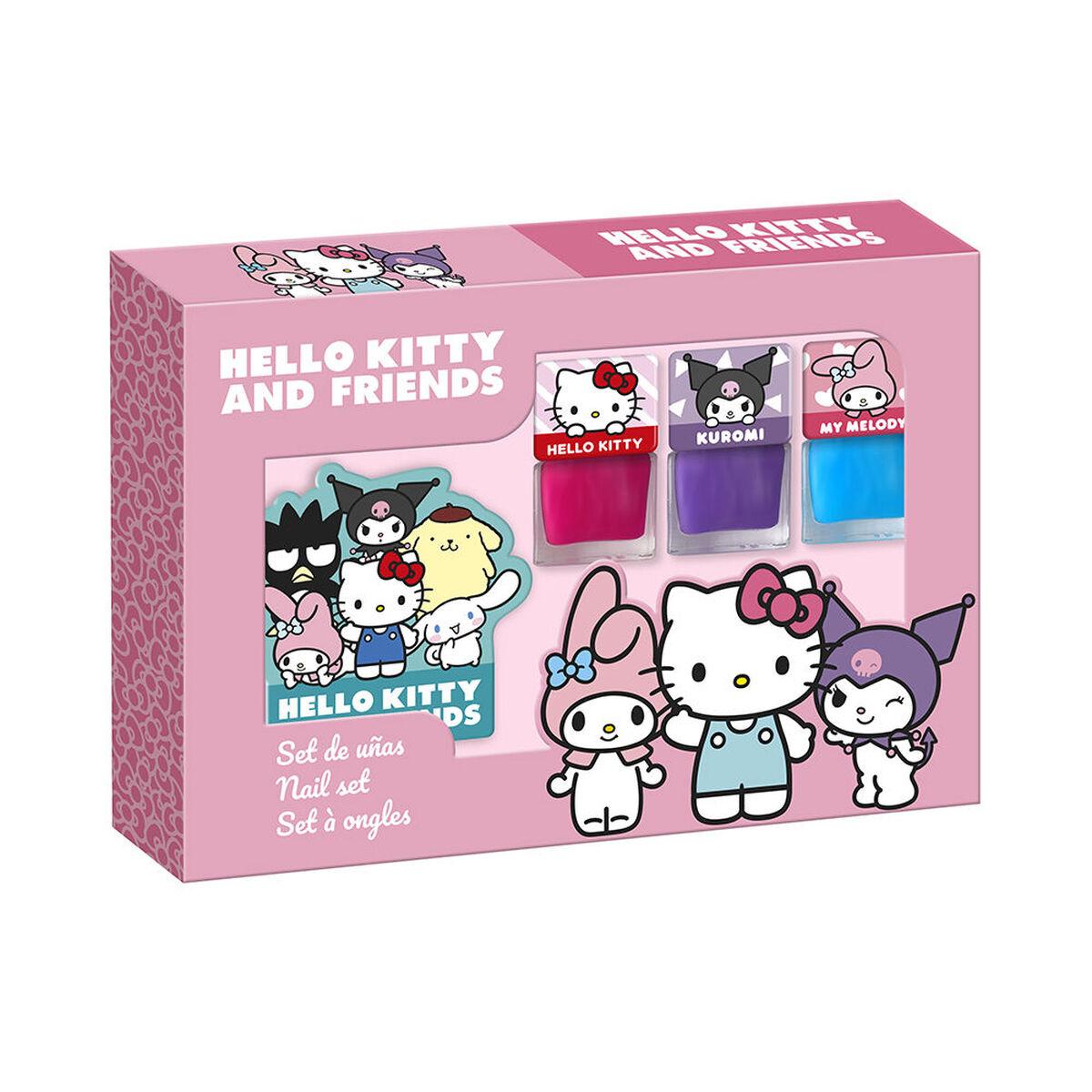 Hello Kitty neglesæt - 3 dele neglelak til børn og udklædning
