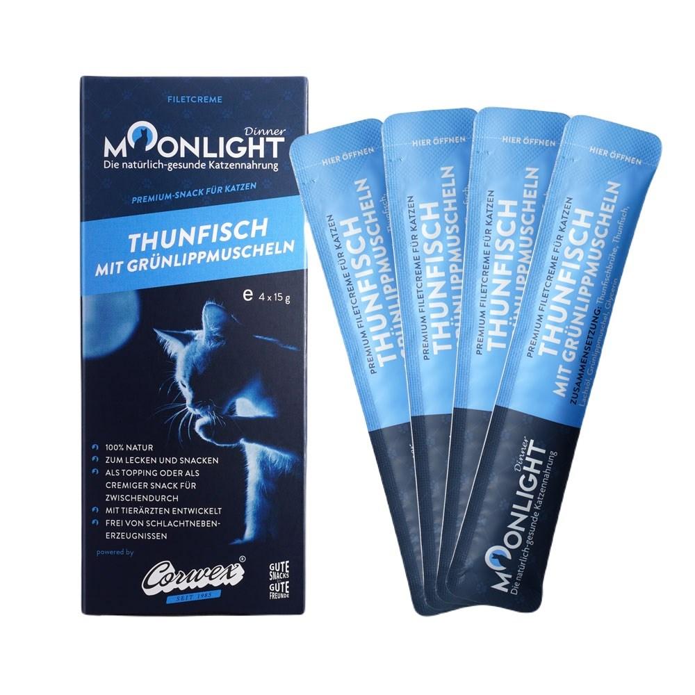 Moonlight Dinner tun med grønlæbet musling - kattegodbid, 4×15 g