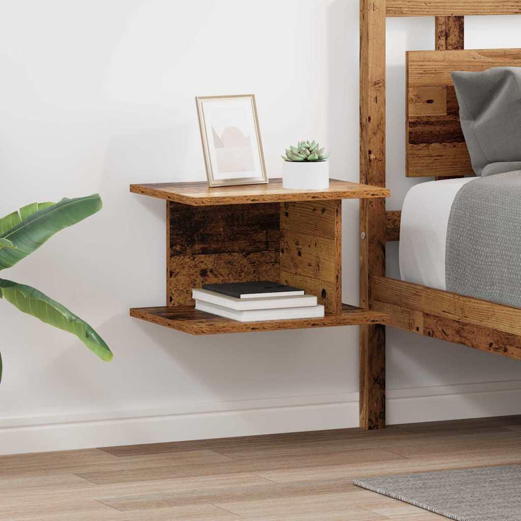 Sengebord 2 stk Gammelt træ 40 x 30 x 25 cm Konstrueret træ