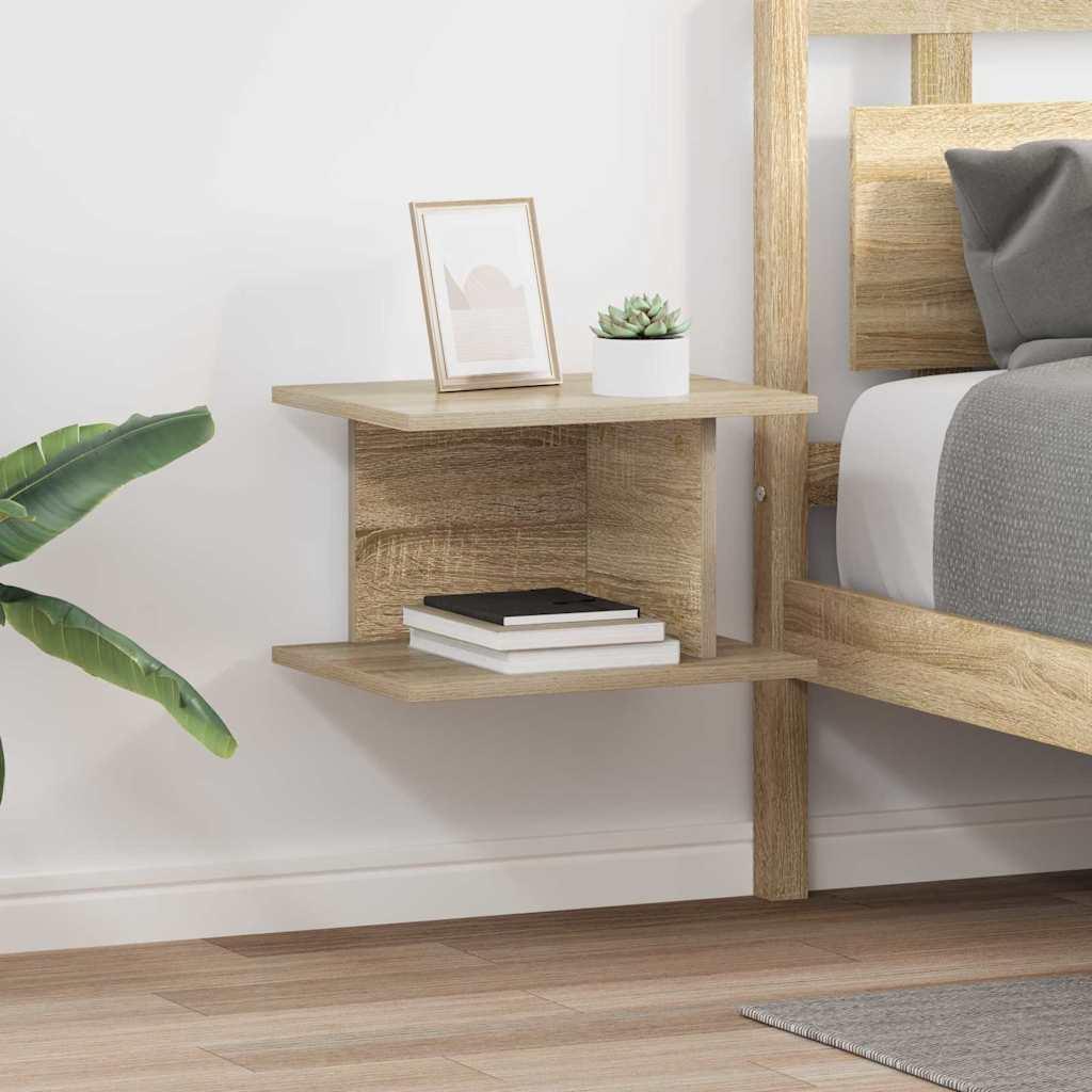 Sengebord 2 stk Sonoma eg 40 x 30 x 25 cm Konstrueret træ