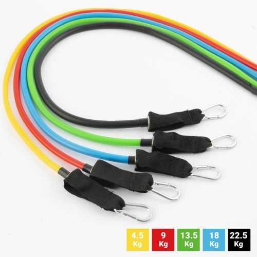 Træningspakke - modstandsbånd (5 stk.) + vibrerende platform med tilbehør