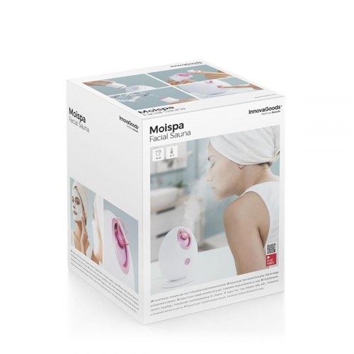 Moispa + Pore·Off - elektrisk ansigtsdamper og hudormefjerner, hvid/rosa