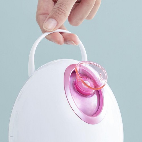 Moispa + Pore·Off - elektrisk ansigtsdamper og hudormefjerner, hvid/rosa