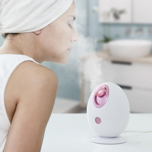 Moispa + Pore·Off - elektrisk ansigtsdamper og hudormefjerner, hvid/rosa