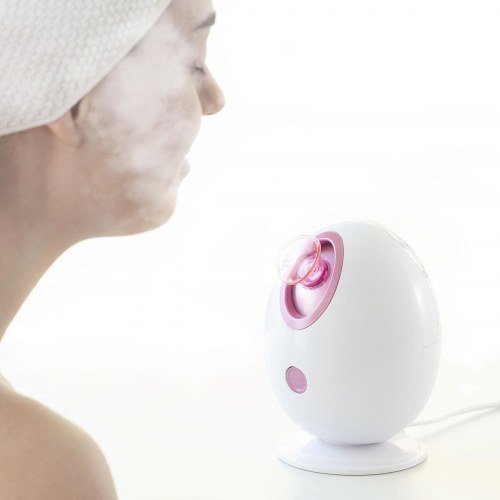 Moispa + Pore·Off - elektrisk ansigtsdamper og hudormefjerner, hvid/rosa