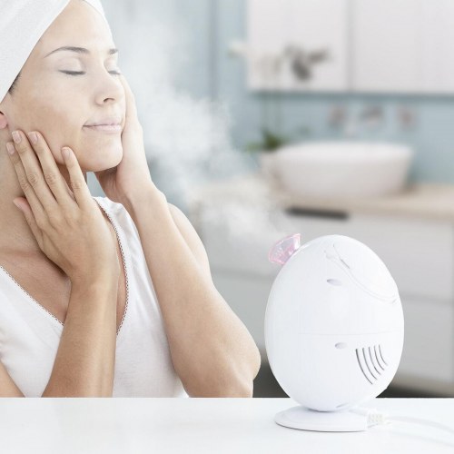 Moispa + Pore·Off - elektrisk ansigtsdamper og hudormefjerner, hvid/rosa