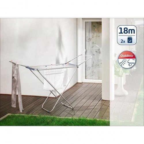 Leifheit tørrestativ i aluminium - grå, 18 m