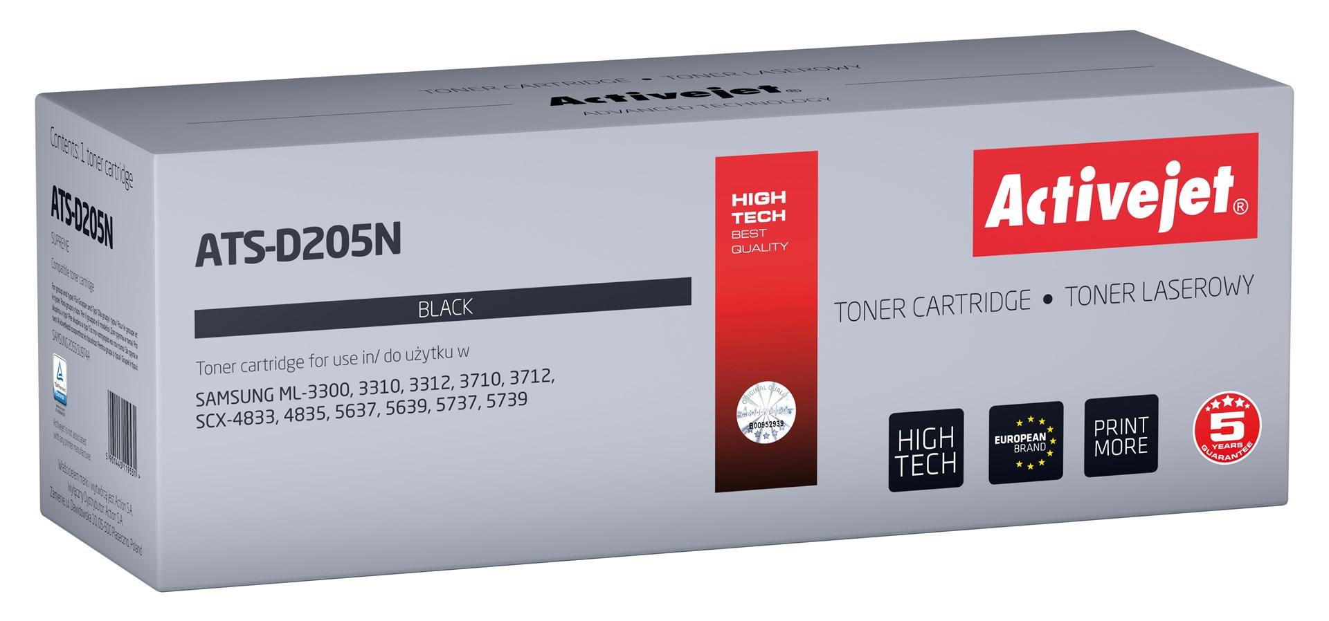 Activejet ATS-D205N toner – sort, kompatibel med Samsung MLT-D205S, 2.000 sider