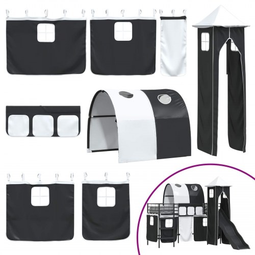 Børns Loft Seng Ramme Sort 74,5 x 190 cm Metal