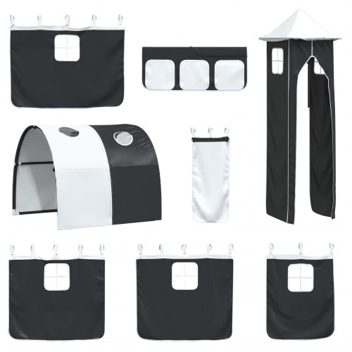 Børns Loft Seng Ramme Sort 74,5 x 190 cm Metal