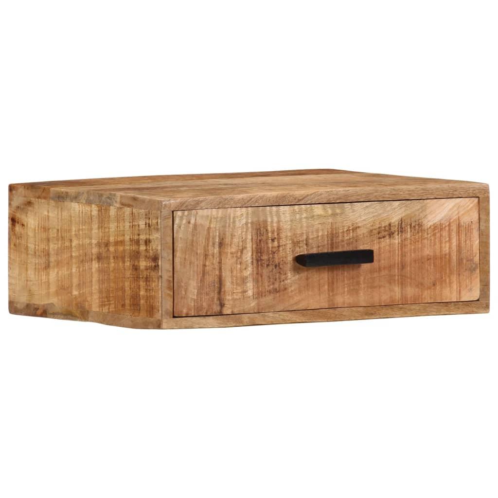 Væghængt sengebord 40x30x13,5 cm massivt mangotræ