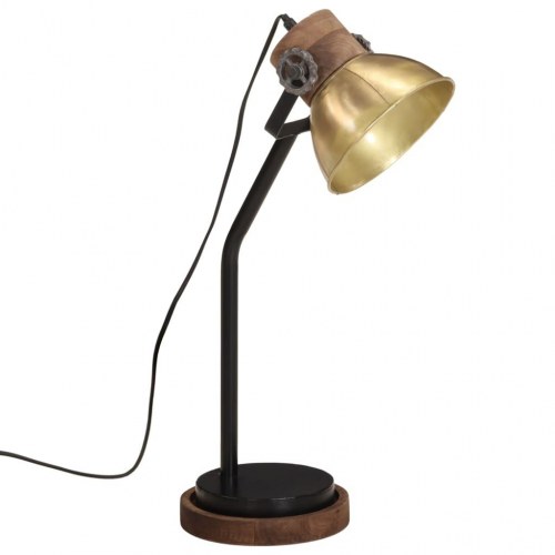 Skrivebordslampe i antik messingfarve med E27-fatning