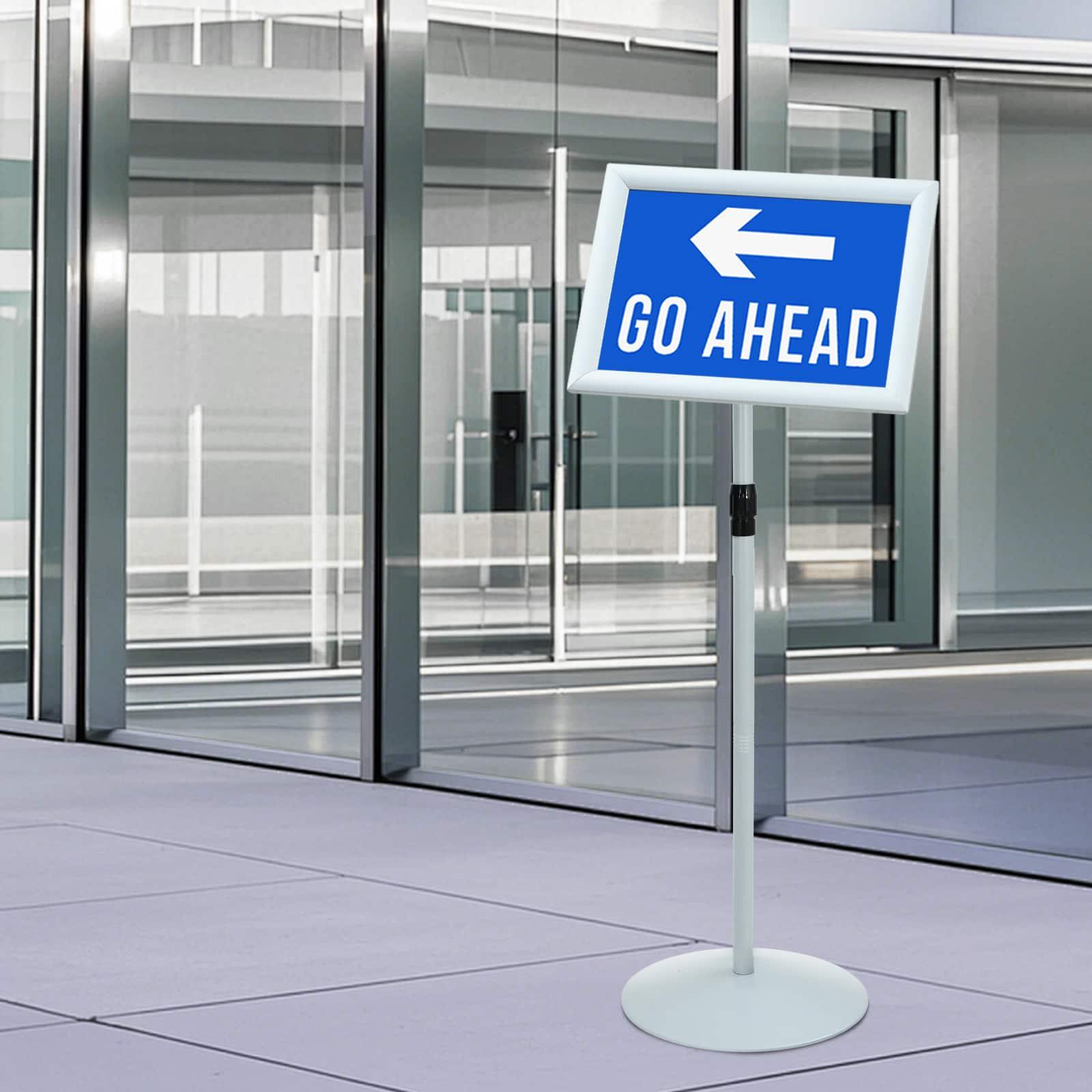 Pedestal Plakatstand Sølv 33 x 33 x 126 cm PVC og Stål