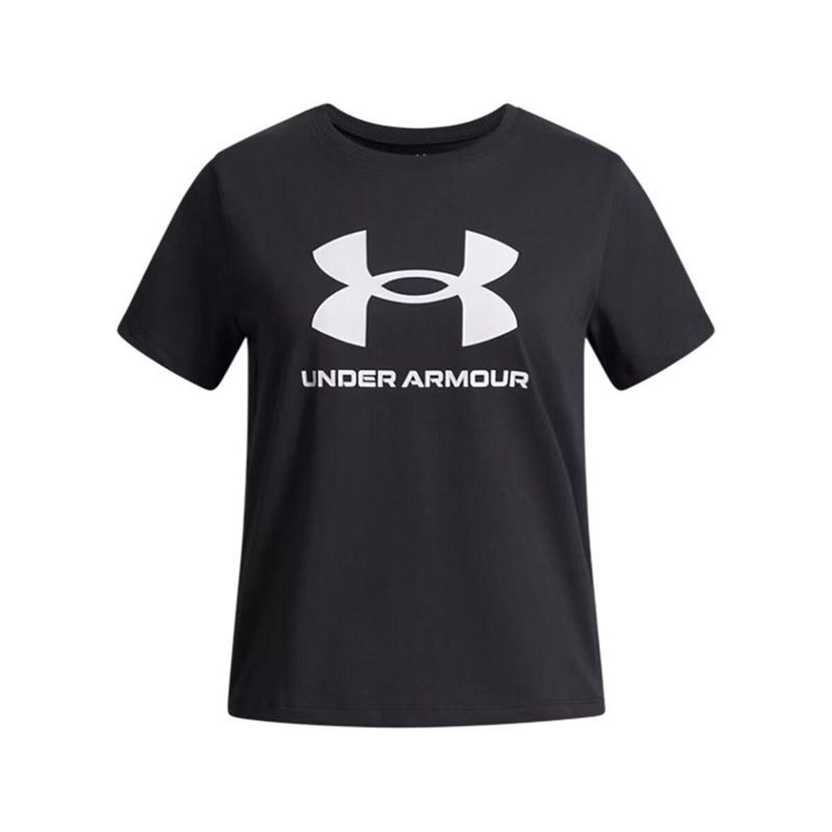 Under Armour Big Logo kortærmet T-shirt til piger - sort (10-12 år)
