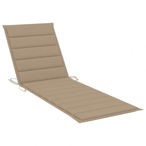 Liggestole 2 stk. med hynder - massivt akacietræ, beige